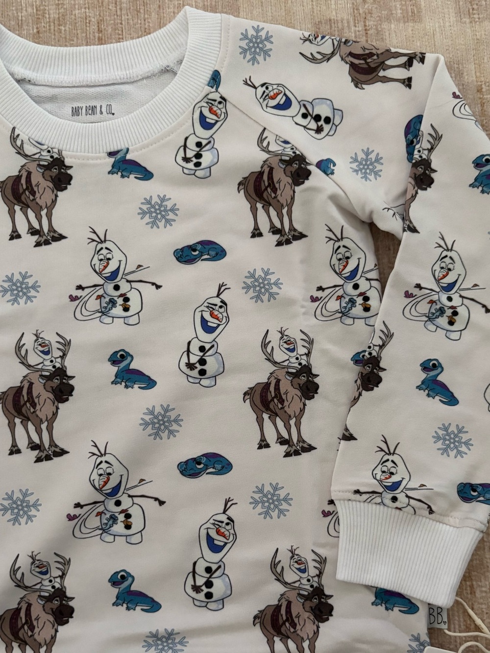 Baby Bean & Co. Kids' White Frozen Crewneck